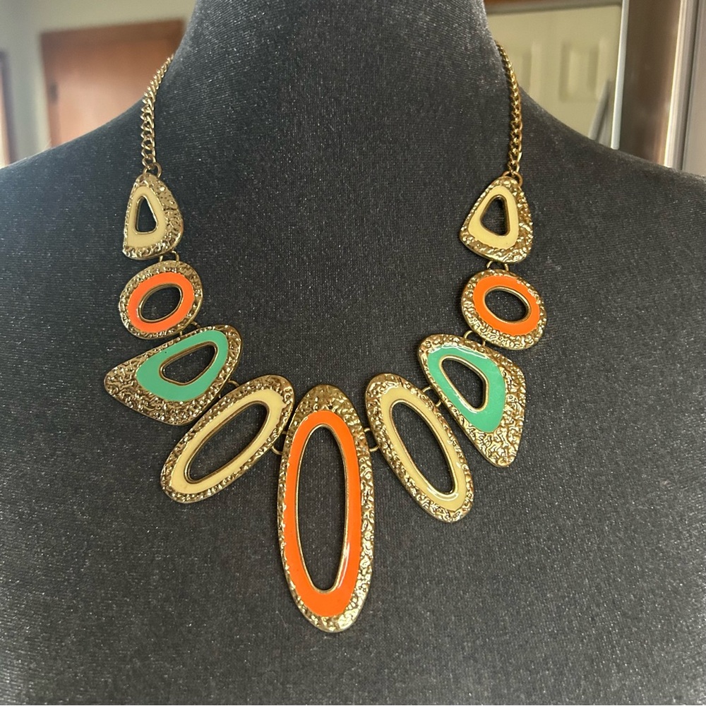 Gold and Multicolor Statement Necklace